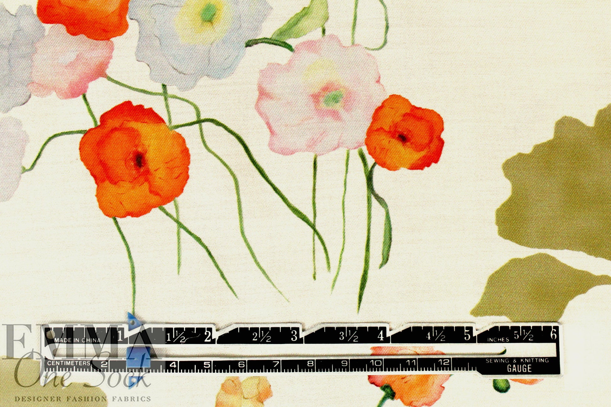 CA designer 'flowers adrift' cotton/silk woven 2 yd