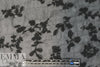 NY designer cotton embroidered crinkle silk - black 1 yard
