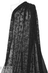 NY designer cotton embroidered crinkle silk - black 2 yd