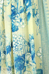 NY designer painted flowers border cotton/silk voile