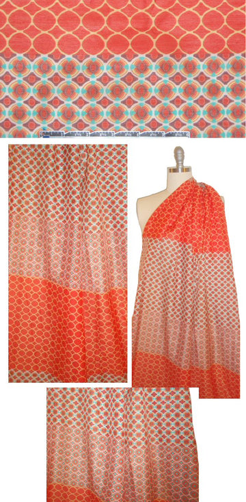CA designer 3-part graphic panel cotton/silk voile