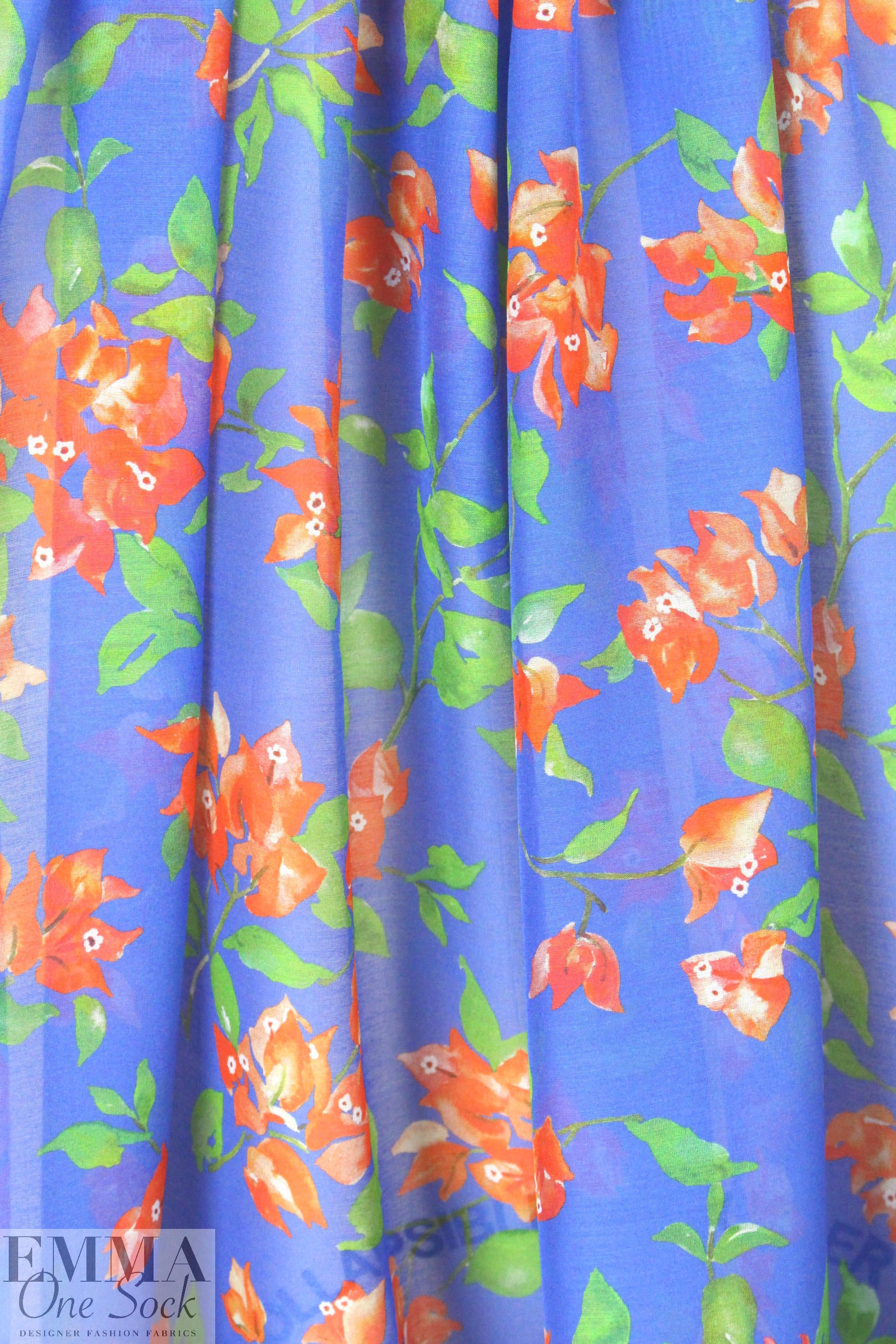 Caroline C0nstas falling blossoms silk/cotton voile