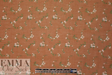 Italian dainty floral cotton/silk voile - nutmeg