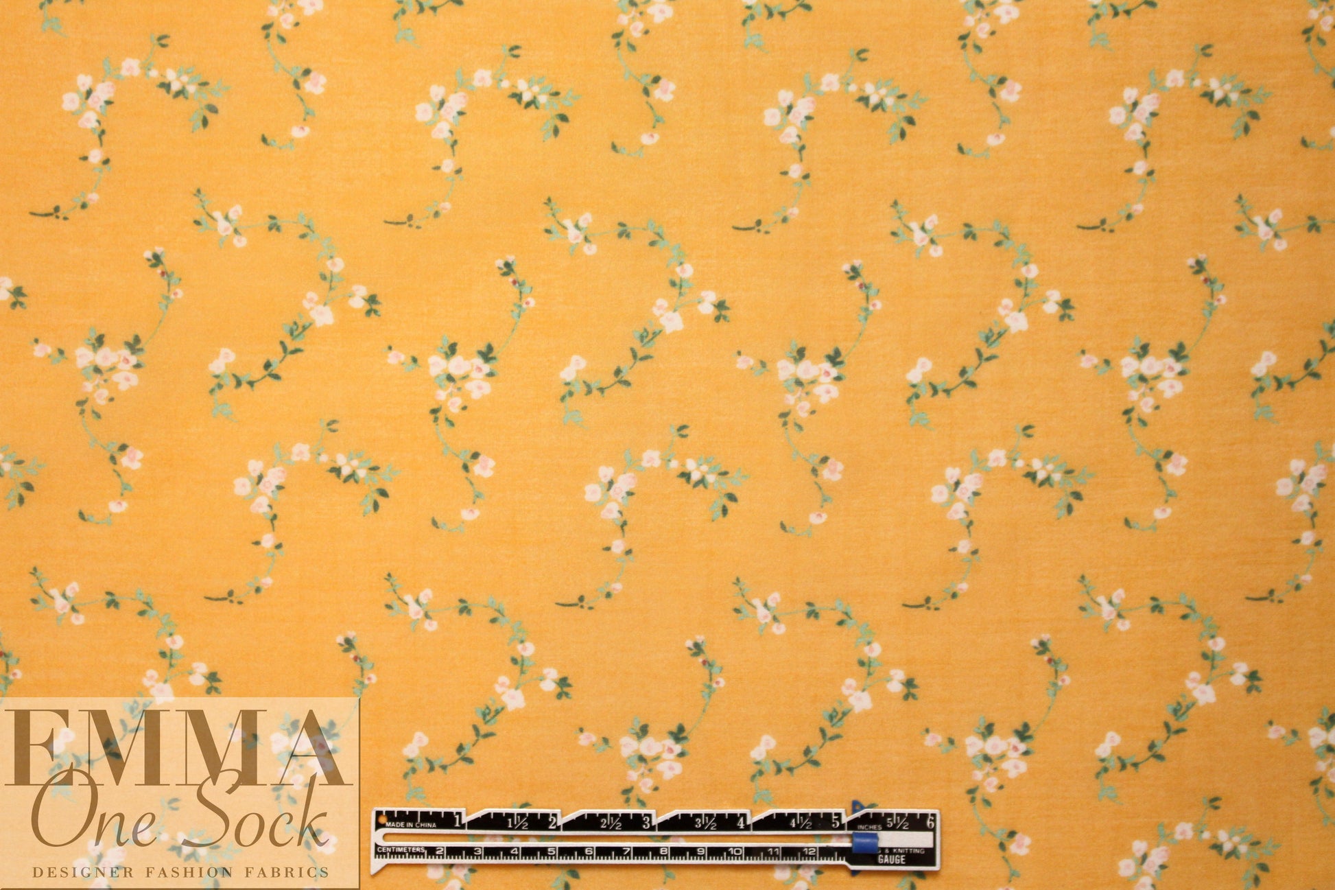 Italian dainty floral cotton/silk voile - citrus