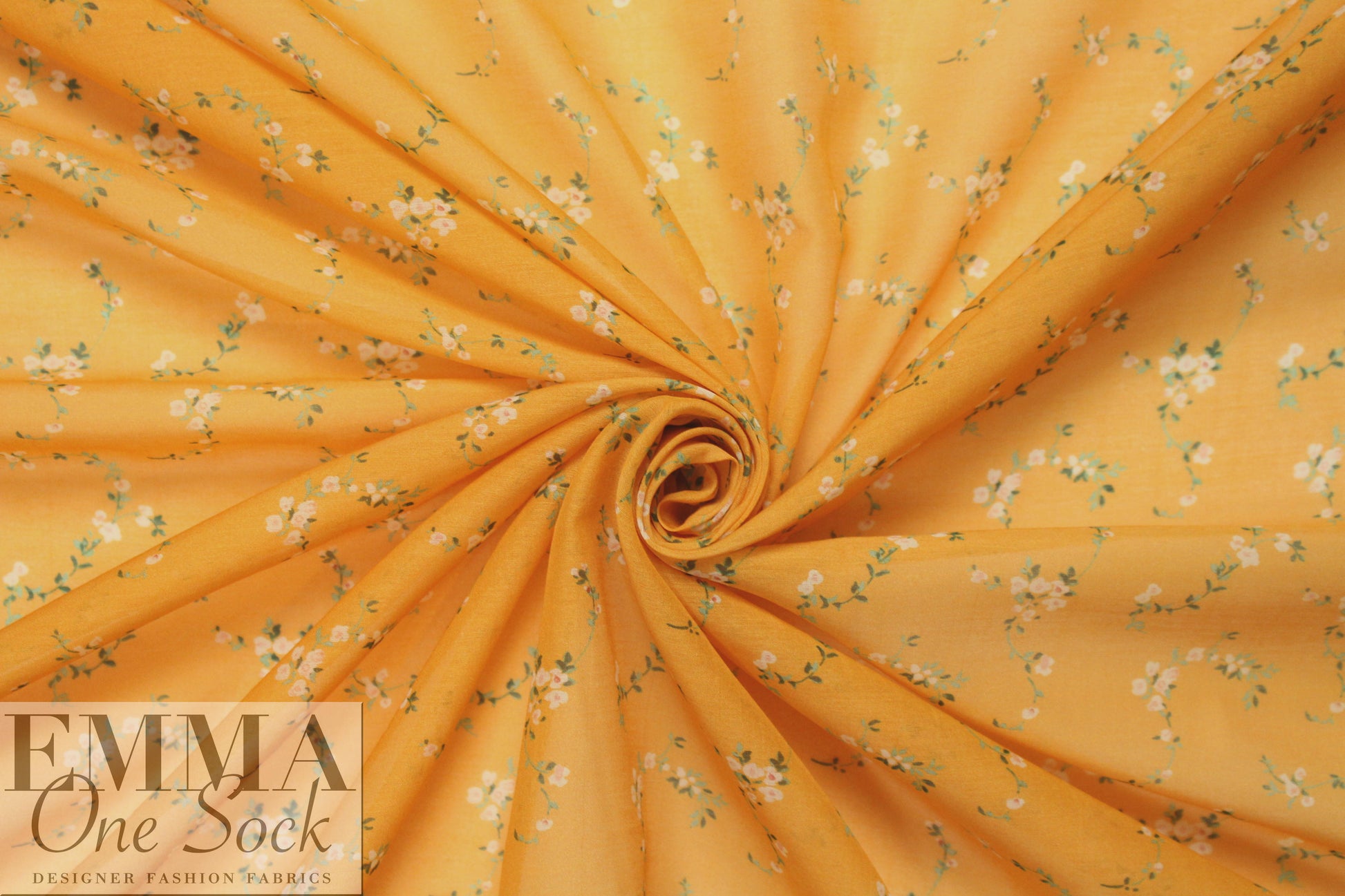 Italian dainty floral cotton/silk voile - citrus