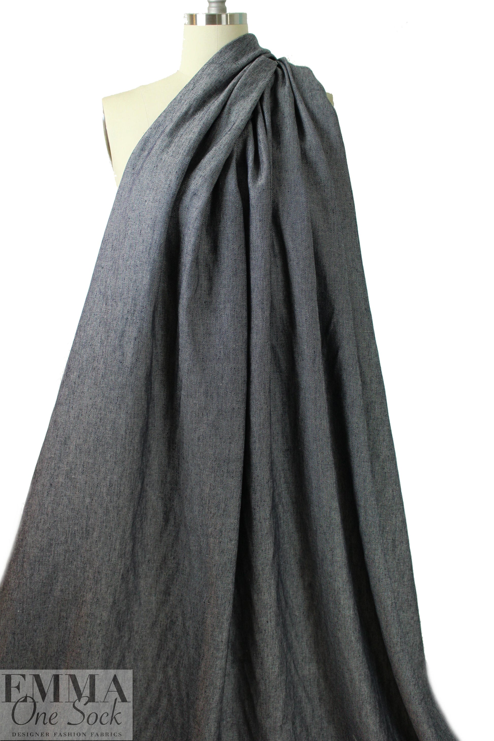 NY designer soft cotton denim, no stretch - darker blue .75 yds