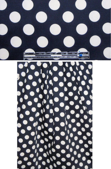 midnight/creamy white polkadot cotton/lycra woven