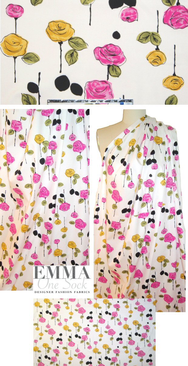 Mi11y contemporary floral cotton/spandex panel