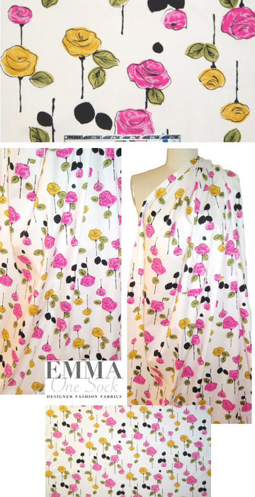 Mi11y contemporary floral cotton/spandex panel