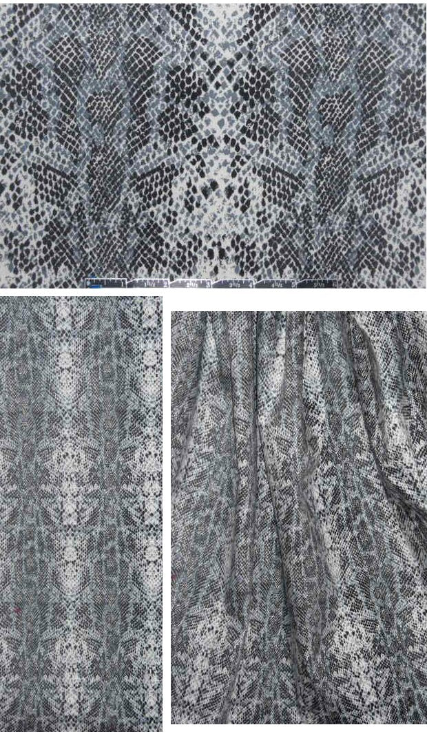 The0ry reptile rorschach printed stretch denim .875 yds