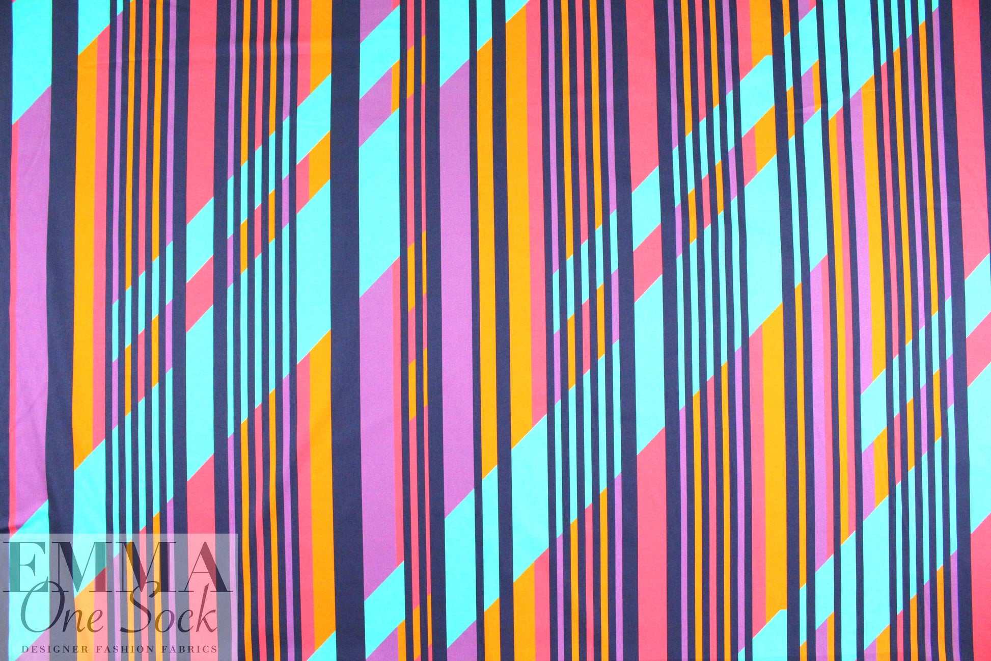 Mil1y candy stripe graphic cotton stretch twill *FLAW*