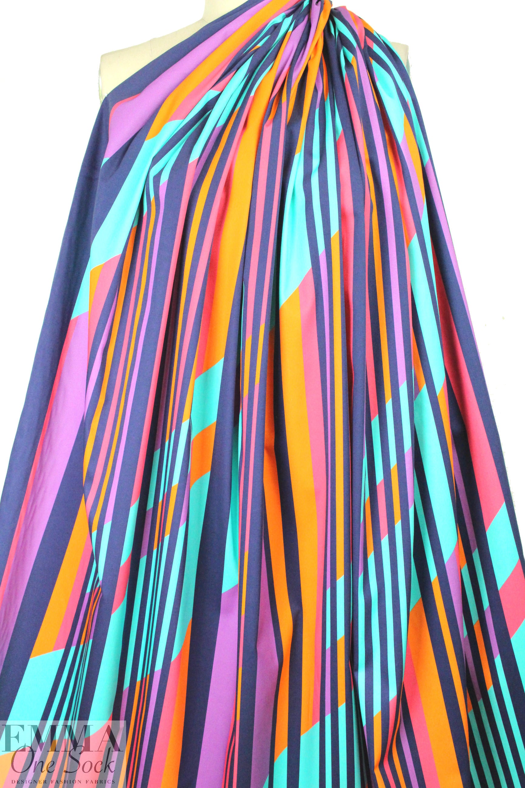 Mil1y candy stripe graphic cotton stretch twill *FLAW*
