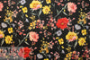 Italian cotton stretch woven - wildflowers on black 1.25 yds