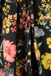 Italian cotton stretch woven - wildflowers on black