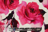 Italian cotton stretch woven - pink roses