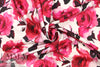 Italian cotton stretch woven - pink roses