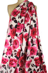 Italian cotton stretch woven - pink roses
