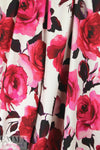Italian cotton stretch woven - pink roses