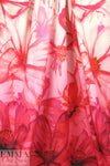 Italian cotton stretch woven panel - pink floral drama