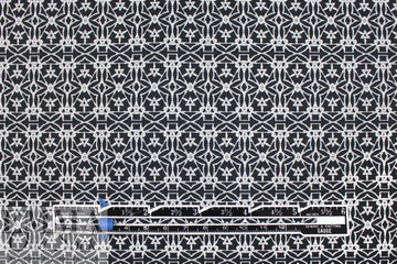 Italian black/white graphic medallion cotton stretch woven
