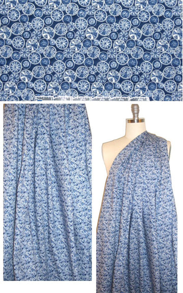 'fruit wheel' graphic cotton/lycra shirting