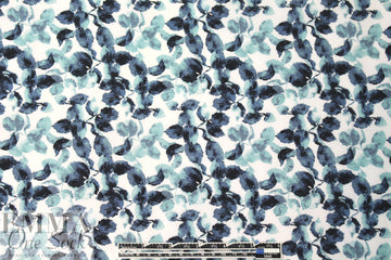 denim-toned leaves cotton/spandex shirting 1.8 yds