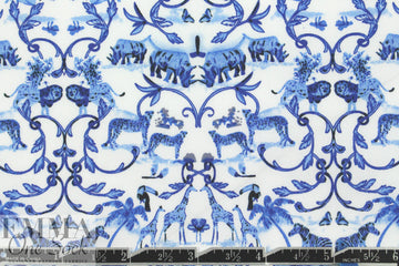 Noah's Art cotton/spandex shirting - blue/white