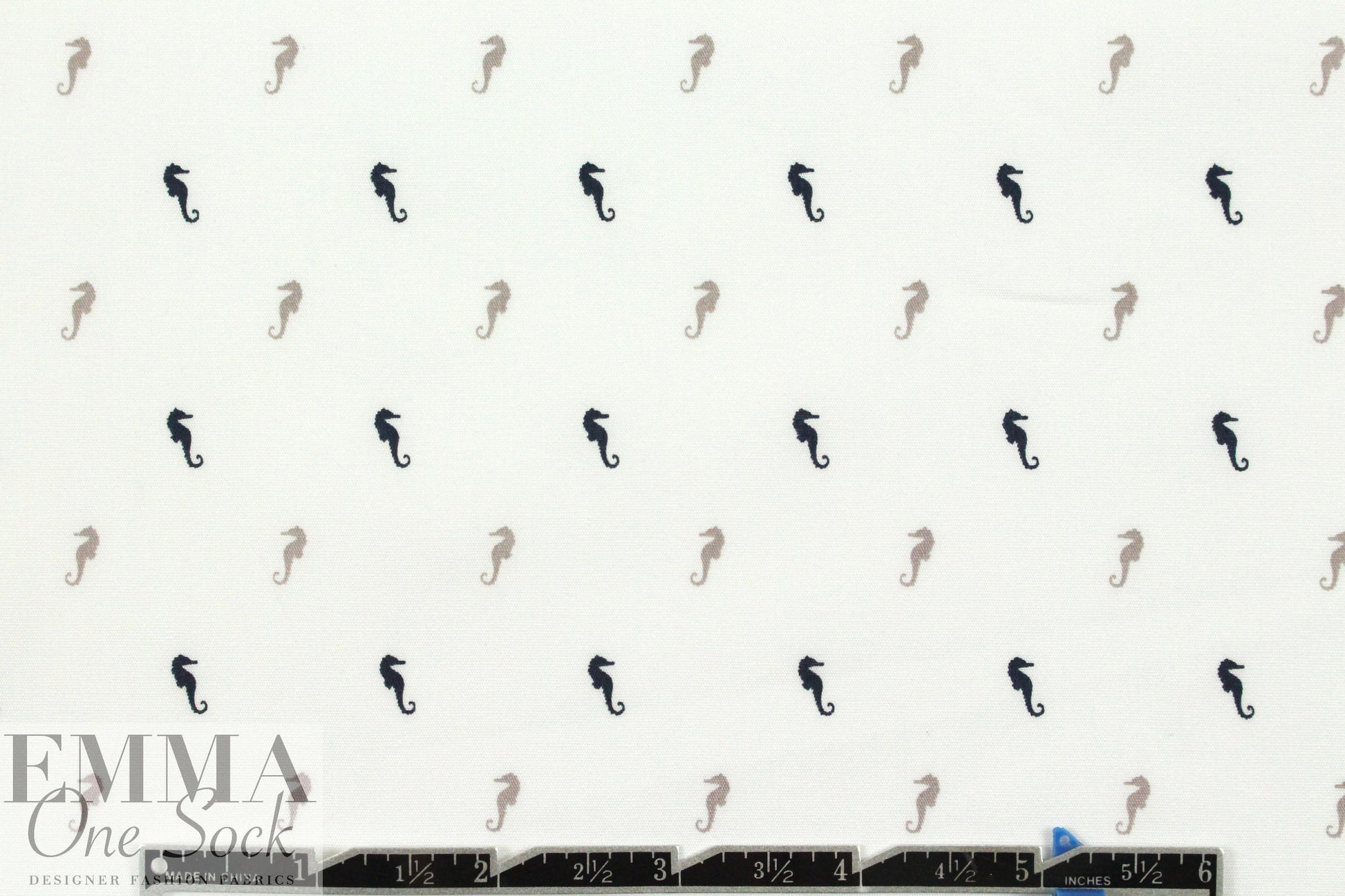 teeny seahorses cotton/spandex shirting 1.75 yd