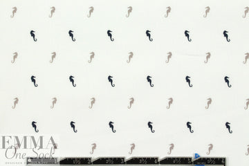 teeny seahorses cotton/spandex shirting 1.75 yd