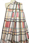 Italian cotton sateen stretch woven - modern plaid 1.5 yd