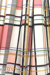 Italian cotton sateen stretch woven - modern plaid 1.5 yd