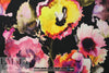 Italian painted floral cotton stretch woven - pink/black
