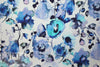Italian watercolor floral cotton stretch woven - blues