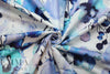 Italian watercolor floral cotton stretch woven - blues