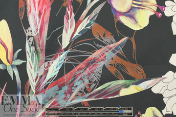 Italian 'phantasy phloral' design cotton stretch twill