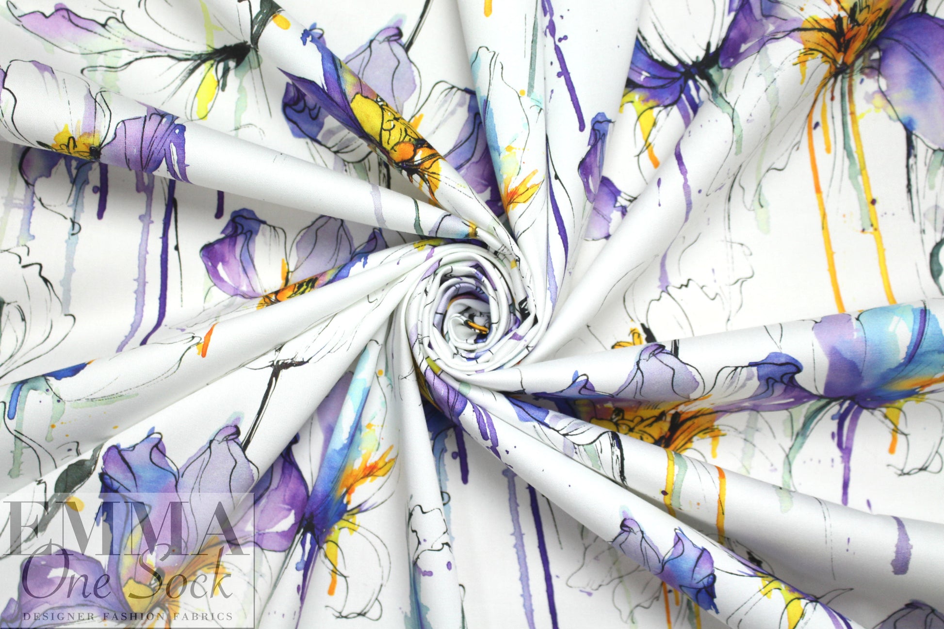 Italian pen and ink cotton stretch woven - indigo