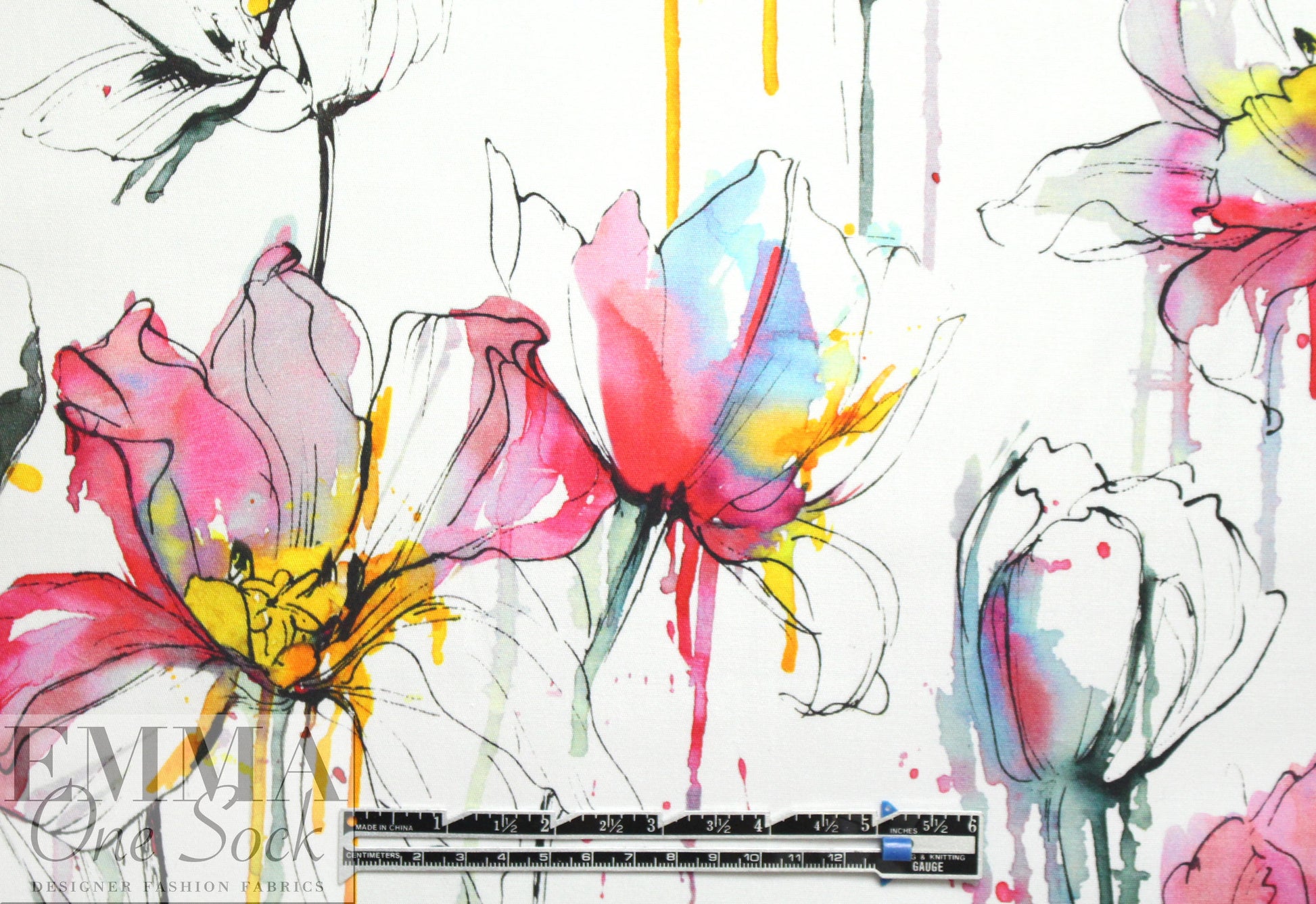 Italian pen and ink cotton stretch woven - rose