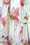 Italian pen and ink cotton stretch woven - rose