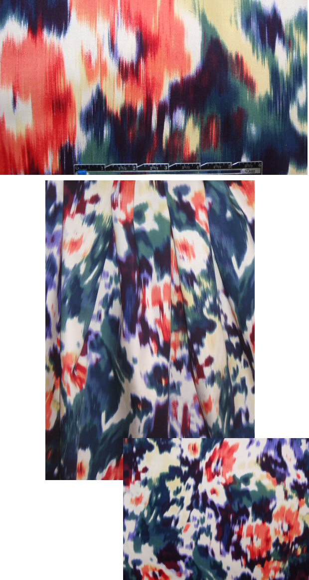 NY designer abstract flower cotton stretch sateen