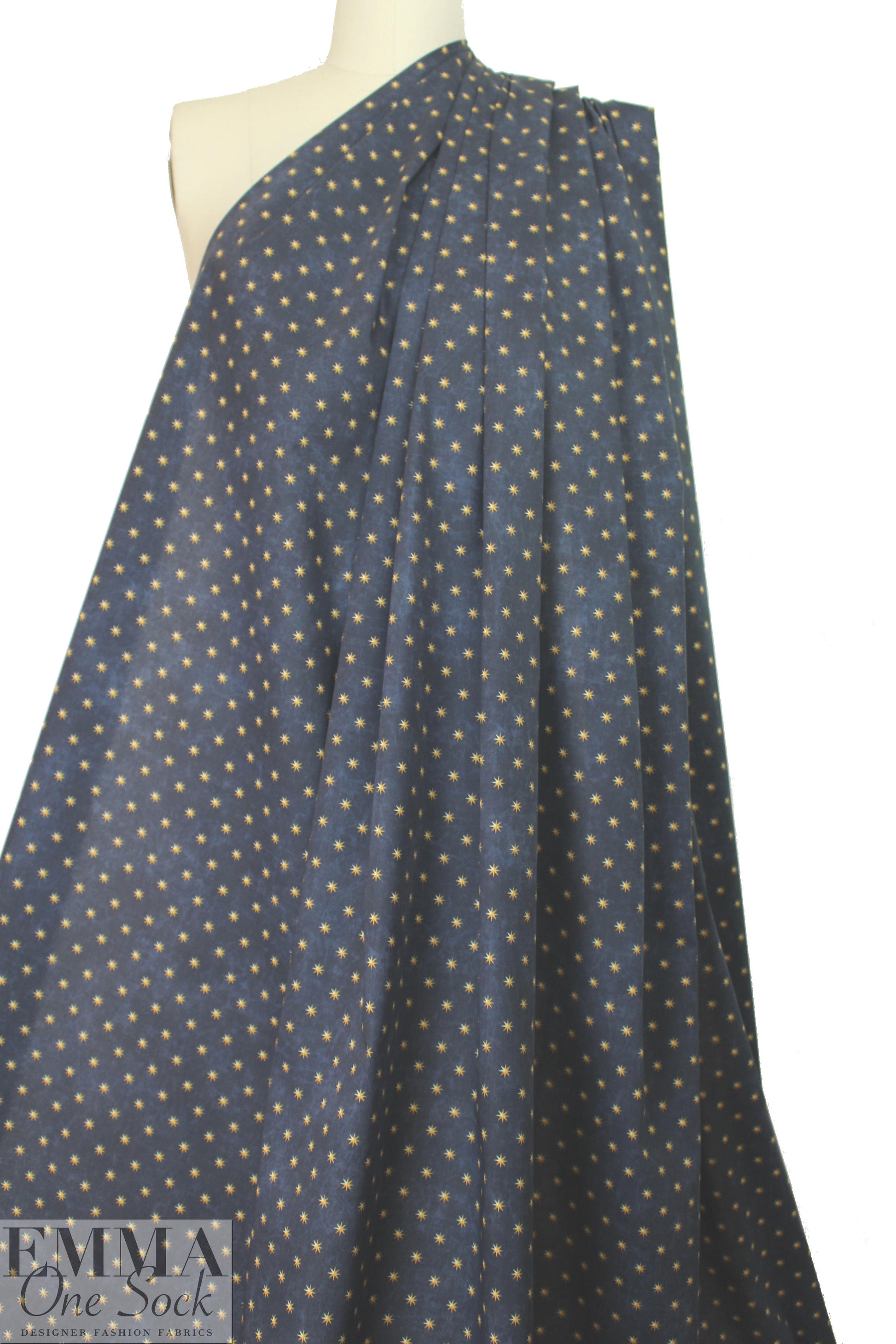 Caroline C0nstas starry stretch cotton woven - navy