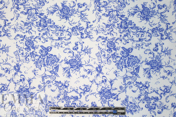 Caroline C0nstas blue deco floral cotton stretch shirting