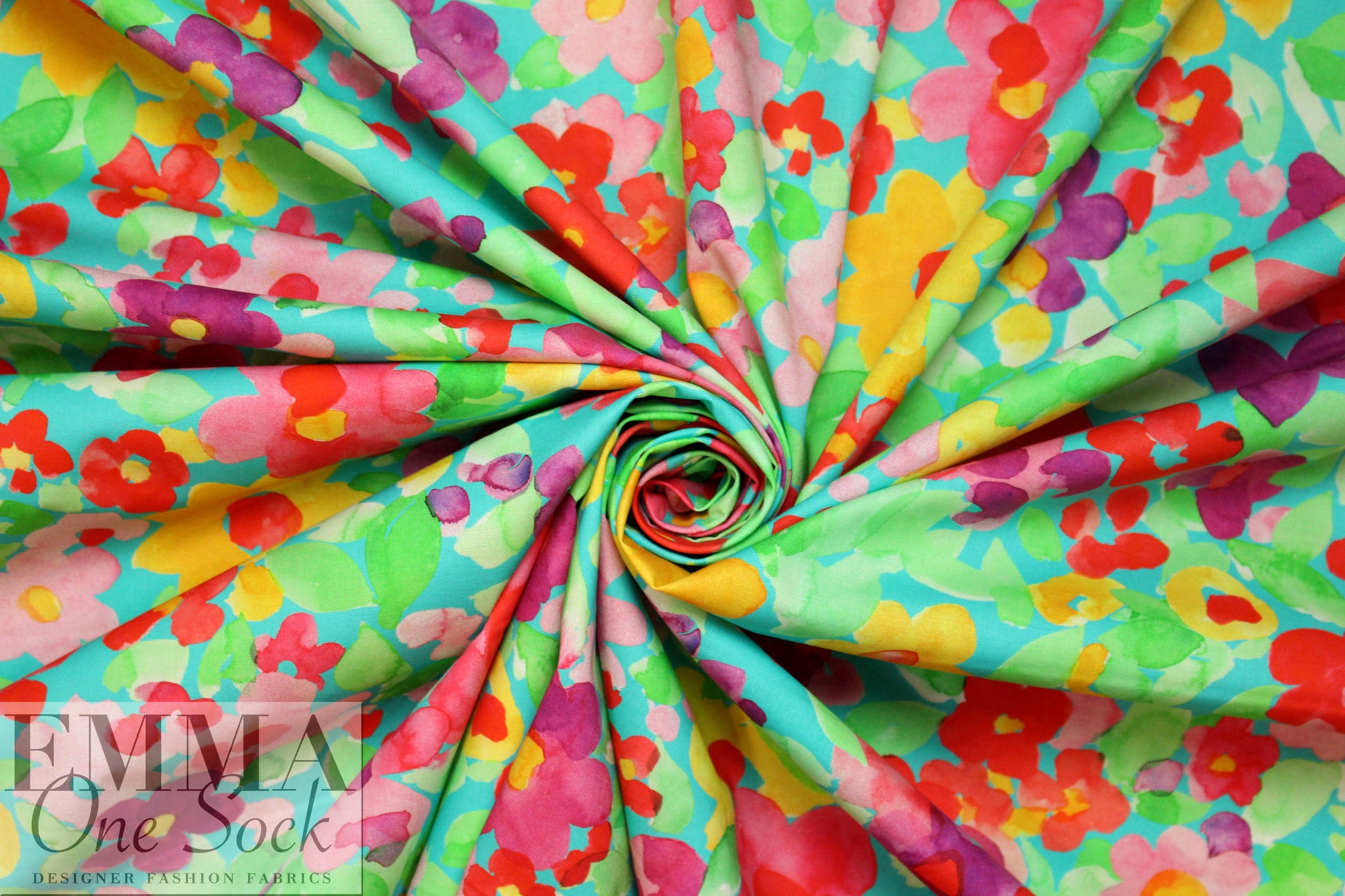 Italian cotton stretch shirting - painted flora