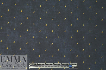 Caroline C0nstas crescent stretch cotton woven - navy 1.25 yds