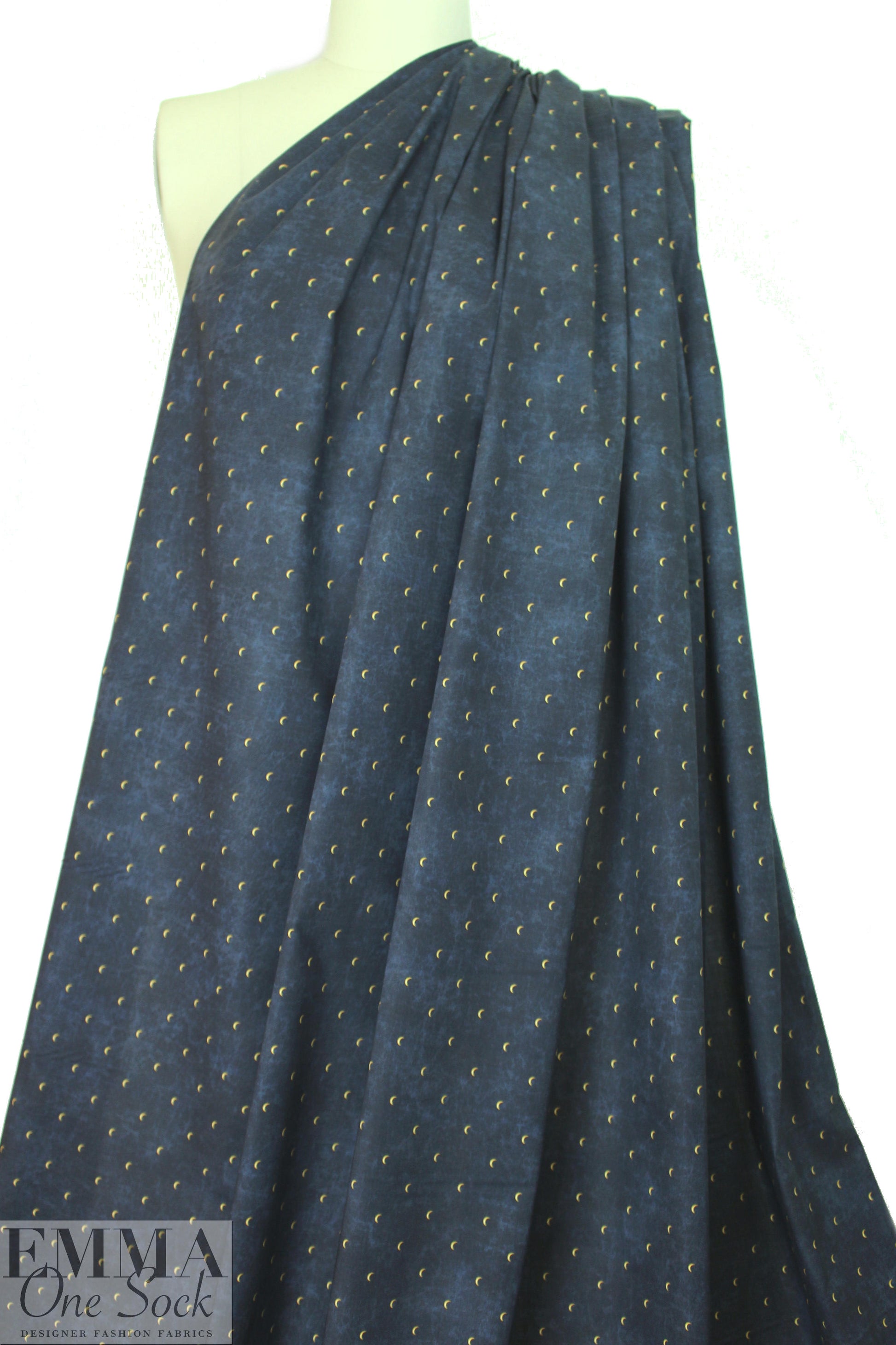 Caroline C0nstas crescent stretch cotton woven - navy