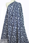 Caroline C0nstas navy deco floral cotton stretch shirting 1.66 yd