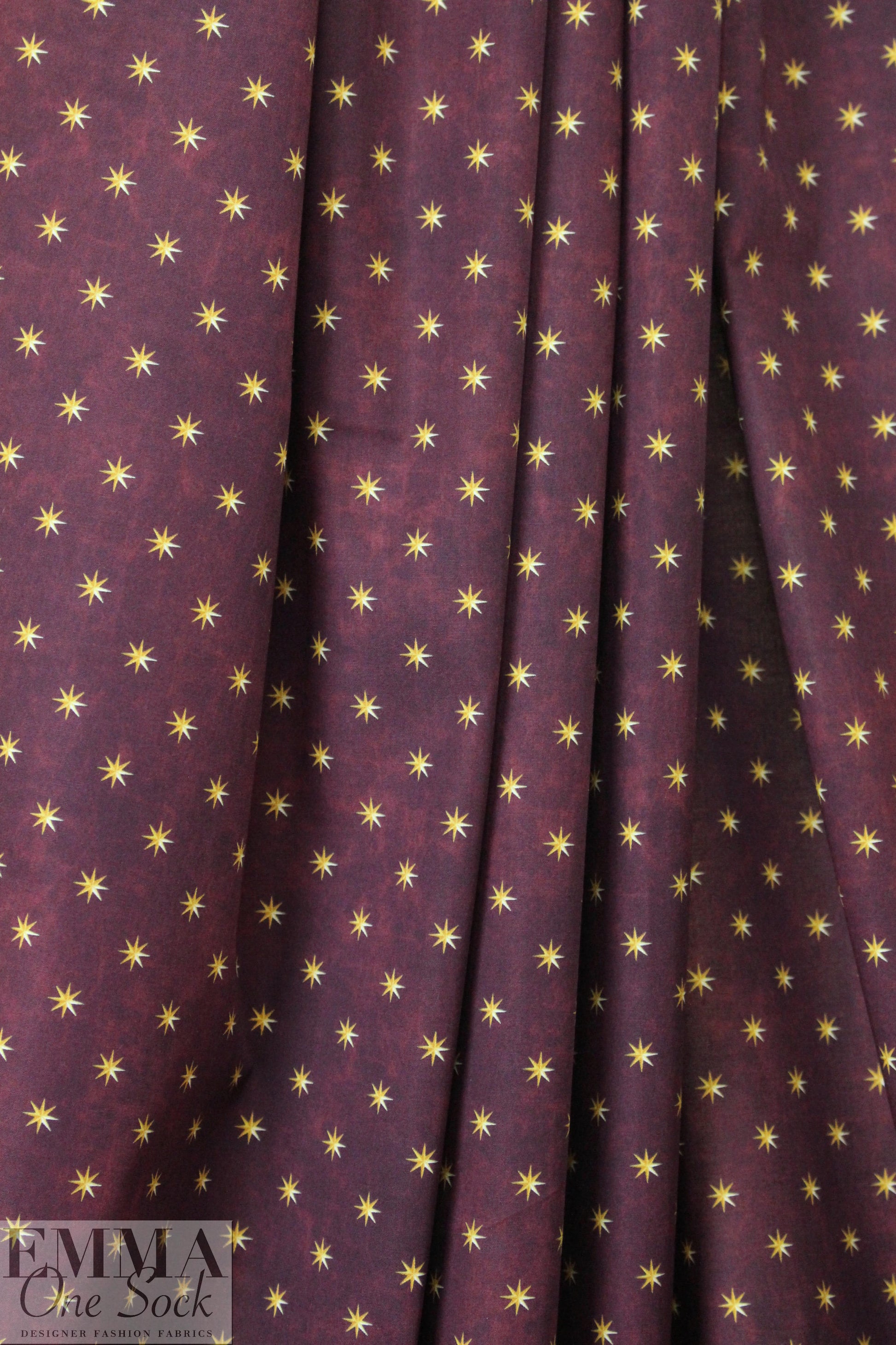 Caroline C0nstas starry stretch cotton woven - deep plum