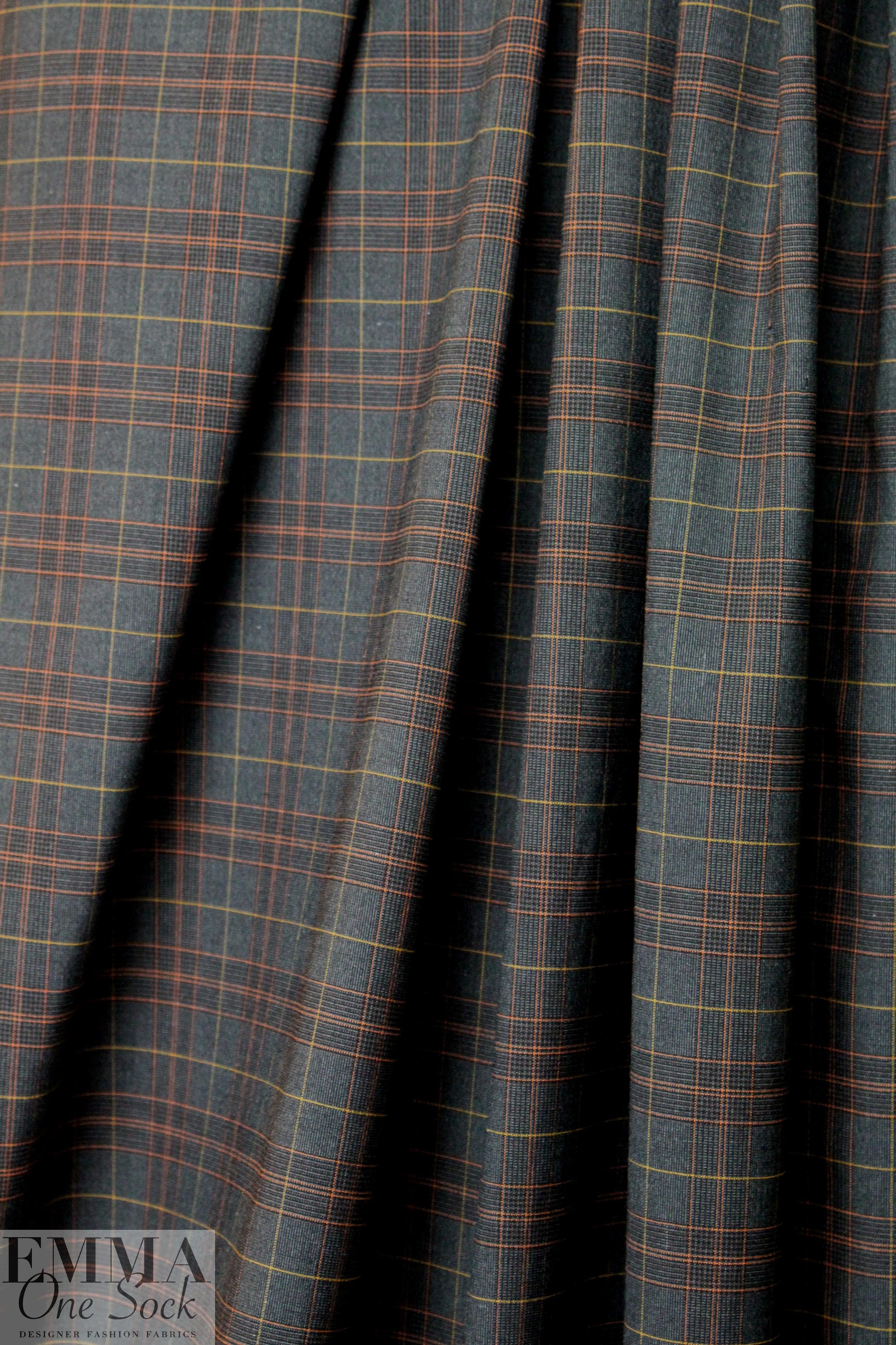 famous designer Italian cotton stretch yarn-dye plaid 1.625 yds