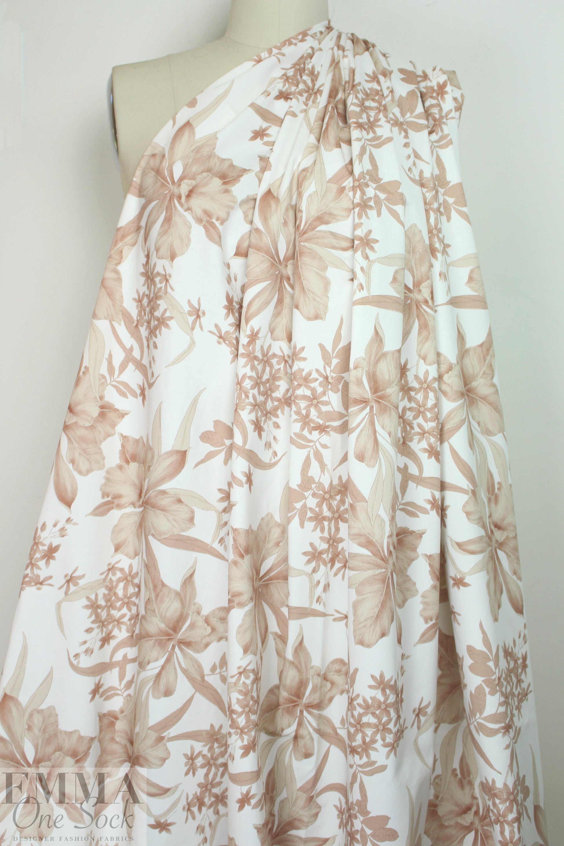 Derek L@m 'beige botanical' cotton stretch twill