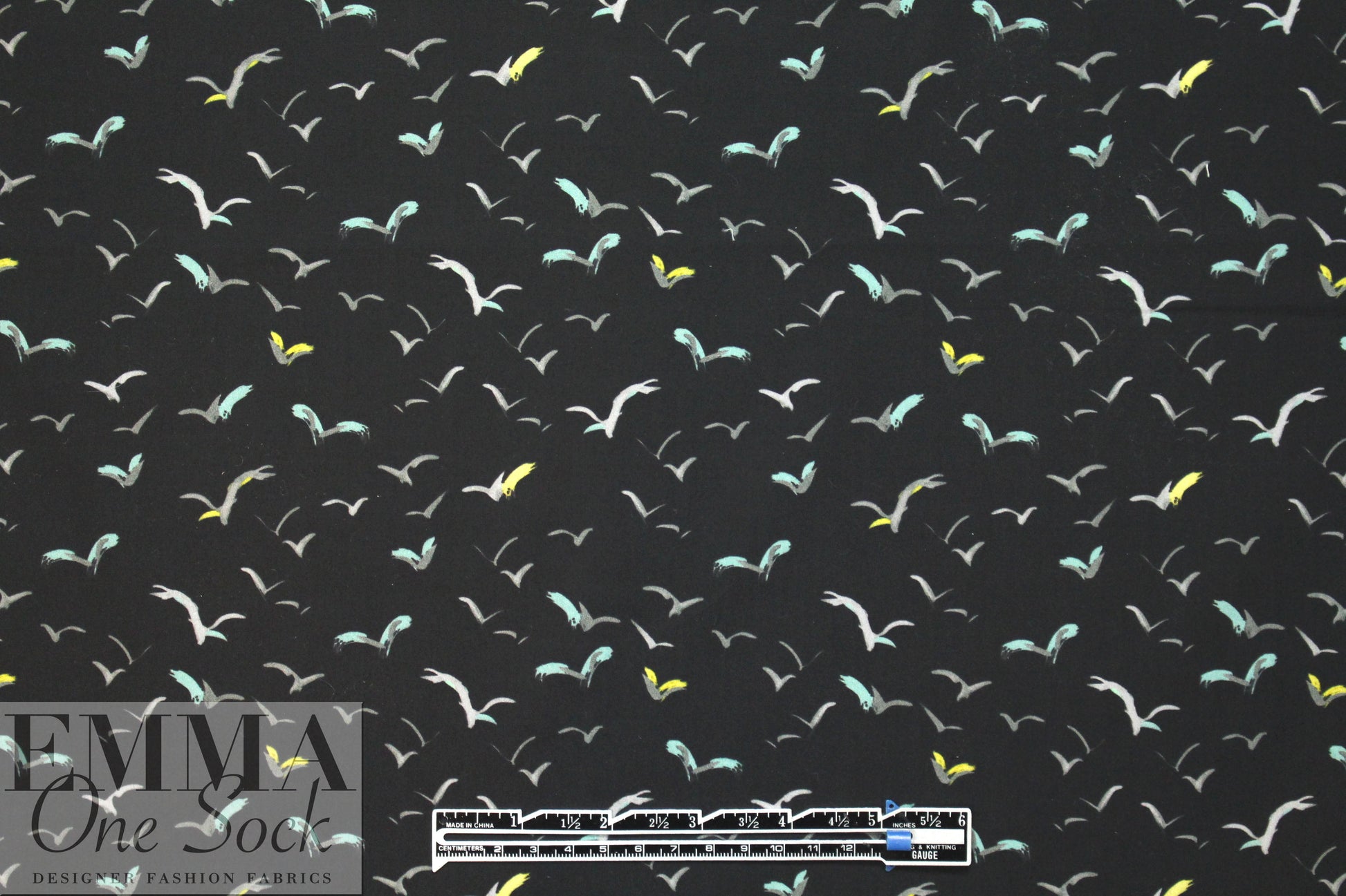NY designer 'flights of fancy' cotton stretch woven