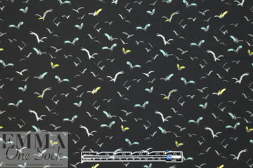 NY designer 'flights of fancy' cotton stretch woven 1.375 yd